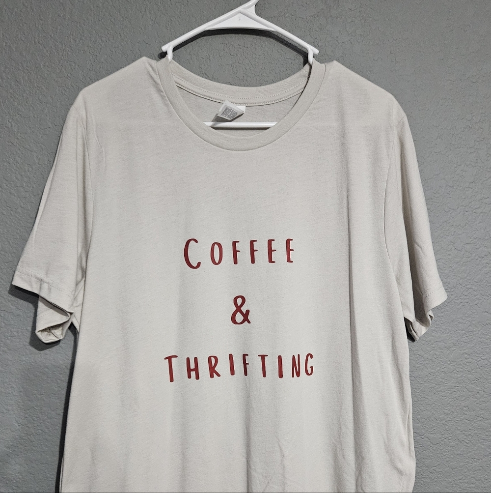 Bella Canvas Cream Tee with Red Text